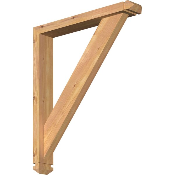 Ekena Millwork Traditional Arts and Crafts Smooth Bracket w/ Offset Brace, Western Red Cedar, 3 1/2"W x 22"D x 26"H BKT0402X22X26TRA03SWR - main